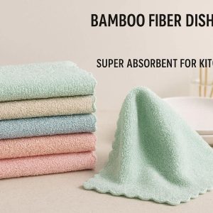 10 Bamboo Fiber Dish Cloths 6 Pack Super Absorbent for Kitchen Dishes