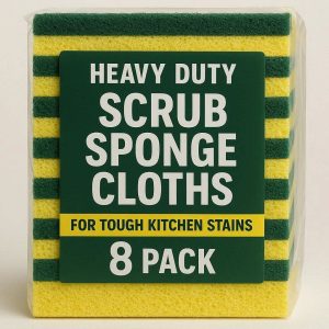 11 Heavy Duty Scrub Sponge Cloths 8 Pack for Tough Kitchen Stains