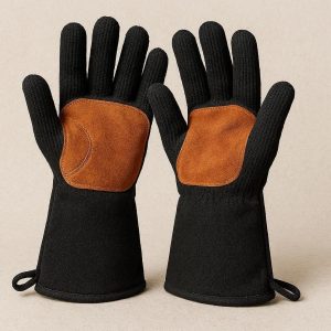 29 Heat Resistant Gloves for Fireplace and Camping with Leather Palm