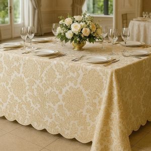 Luxury Jacquard Table Cover for Wedding Banquet Rectangular