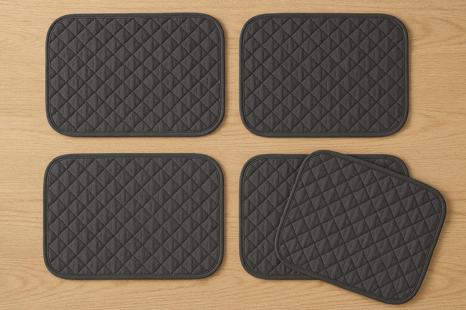 Quilted Placemat Set of 6 Heat Resistant Table Mats